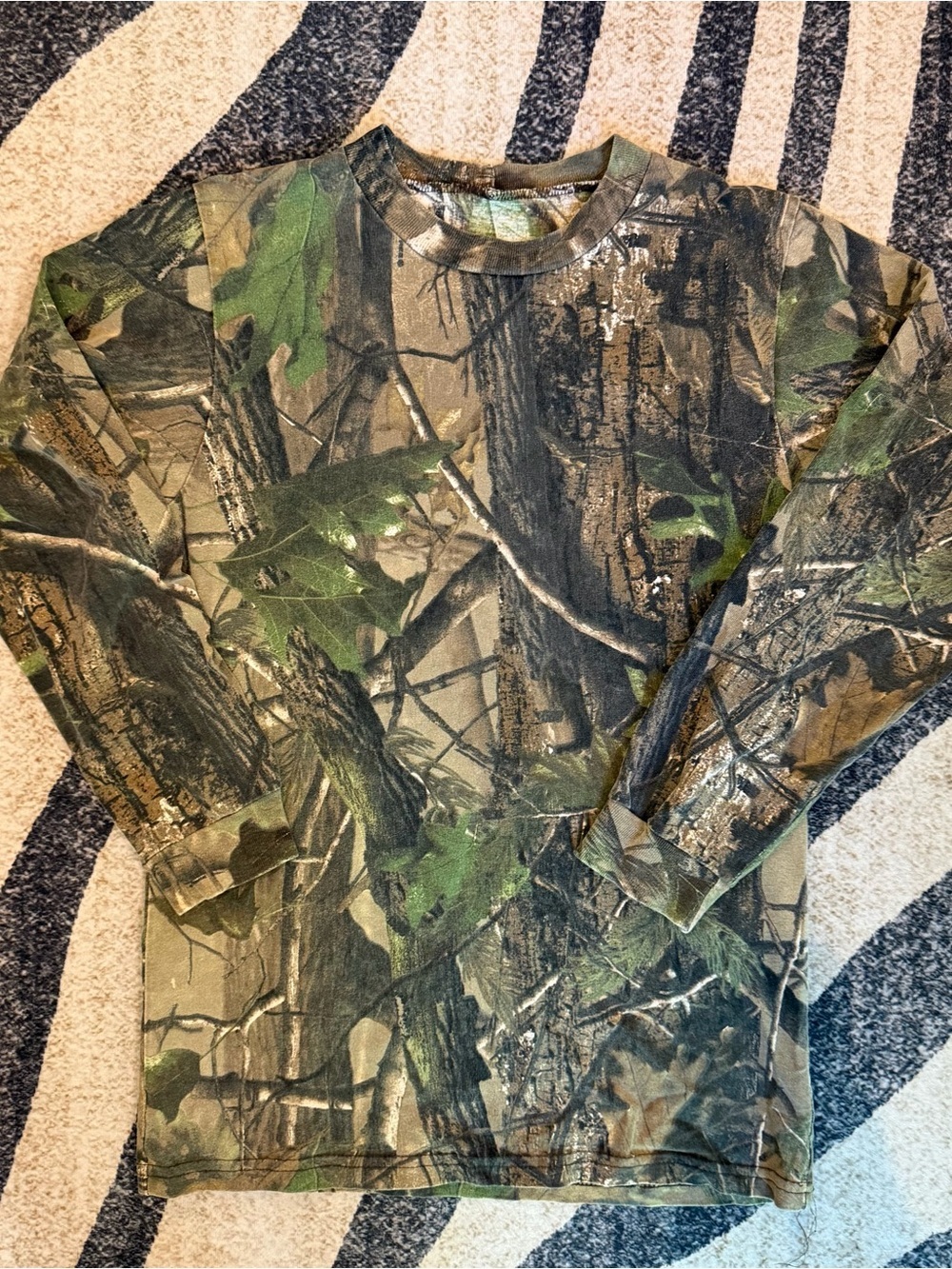 Vintage Jerzees Outdoors Camo T Shirt Sz Youth L Mossy Oak Long Sleeve